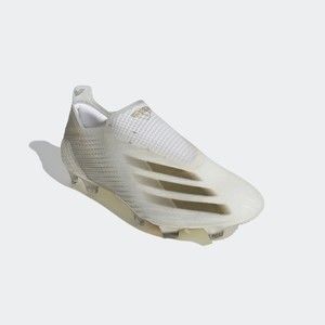 MEN'S Adidas X Ghosted+ FG Soccer Cleats White Metallic Gold Melange EG8249